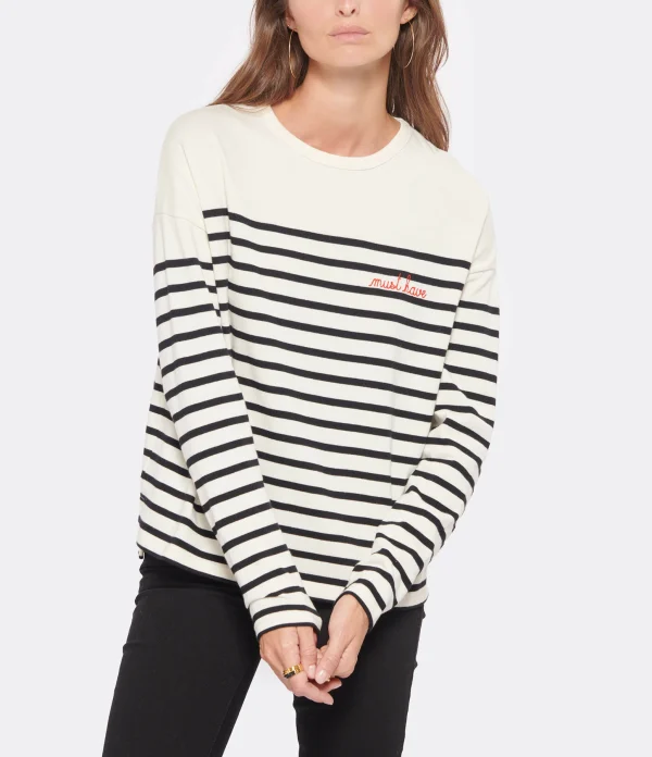 Maison Labiche Tee-shirt Montpar Coton Noir Blanc comparez les prix 4