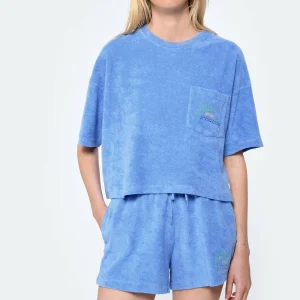 boutique paris Maison Labiche Tee-shirt Tolain Club Vacances Coton Bleu Ciel 8