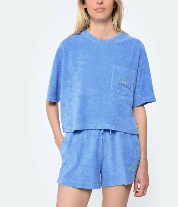 boutique paris Maison Labiche Tee-shirt Tolain Club Vacances Coton Bleu Ciel 3