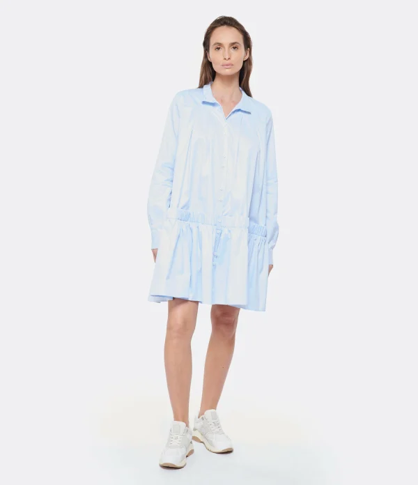 MARGAUX LONNBERG Robe Courte Arden Popeline De Coton Bleu site pas cher 4