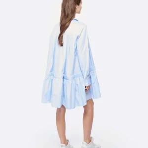 boutique en ligne france MARGAUX LONNBERG Robe Courte Arden Popeline De Coton Bleu 12