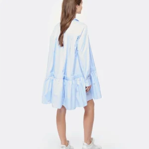 MARGAUX LONNBERG Robe Courte Arden Popeline De Coton Bleu site pas cher 12