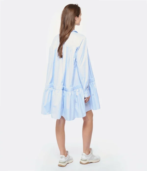 MARGAUX LONNBERG Robe Courte Arden Popeline De Coton Bleu site pas cher 5