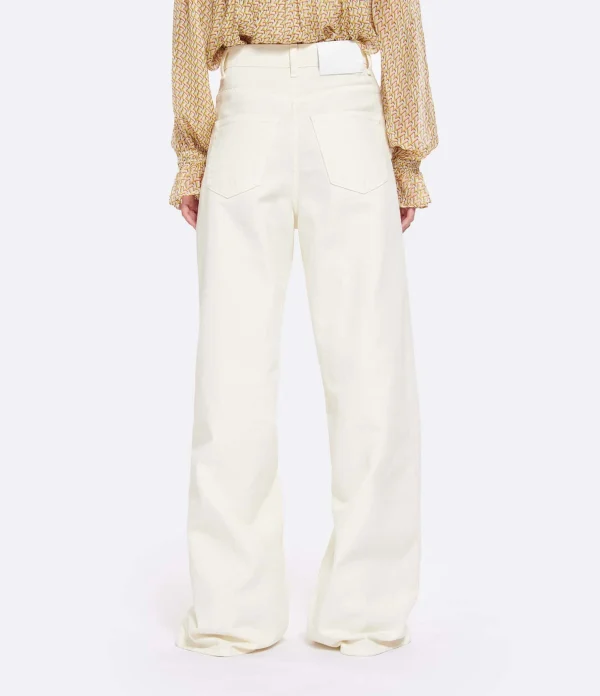 a Prix Discount MARGAUX LONNBERG Pantalon Parker Denim Coton Écru 6