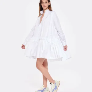 MARGAUX LONNBERG Robe Courte Arden Popeline De Coton Blanc en promotion 11