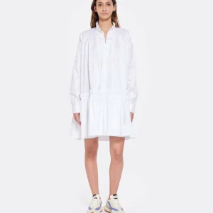 MARGAUX LONNBERG Robe Courte Arden Popeline De Coton Blanc en promotion 13