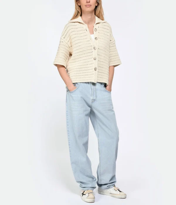 MARGAUX LONNBERG Pantalon Cooper Denim Coton Bleu Clair magasin pour 7