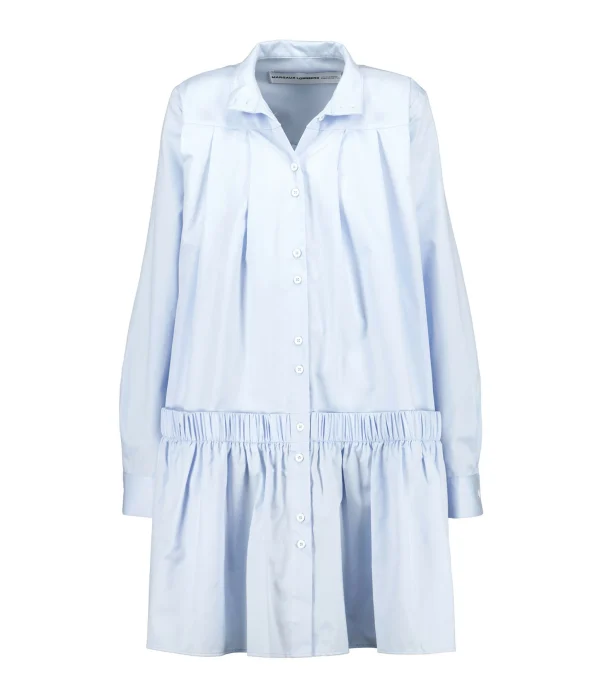 MARGAUX LONNBERG Robe Courte Arden Popeline De Coton Bleu site pas cher 1