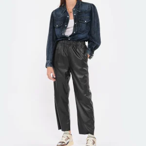 MM6 Maison Margiela Pantalon Droit Simili Cuir Noir Paiement sécurisé 16