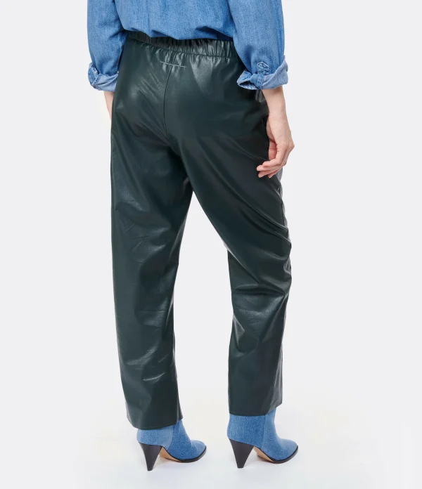 MM6 Maison Margiela Pantalon Cuir Vert fashioniable 6