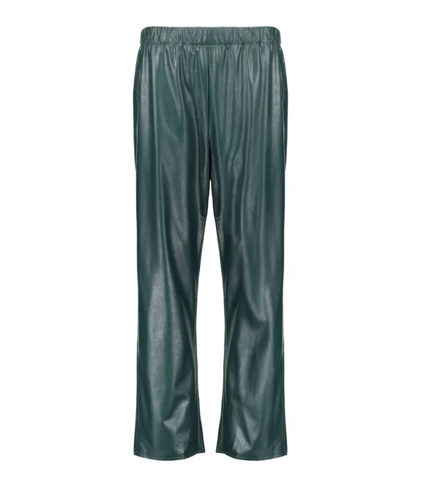 MM6 Maison Margiela Pantalon Cuir Vert fashioniable 1