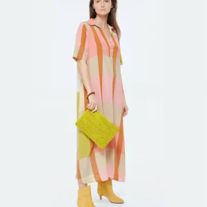 Momoni Robe Laurelle Soie Rose Jaune achat 10