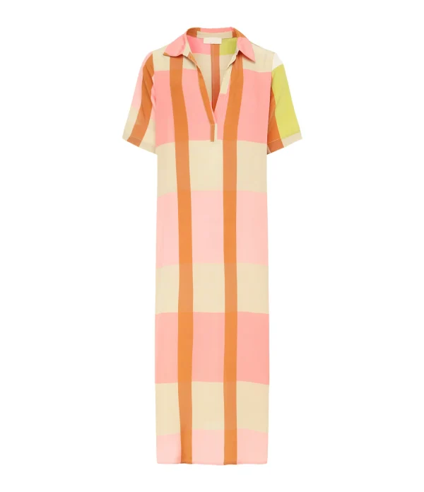 Momoni Robe Laurelle Soie Rose Jaune achat 1