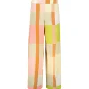 Momoni Pantalon Baccarat Soie Rose Jaune france 20