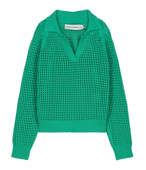 l'unique style MARGAUX LONNBERG Pull Morris Coton Vert 1