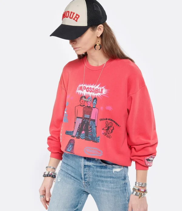 Nouvelle tendance MOTHER Sweatshirt The Drop Square Coton Think Sideways 4