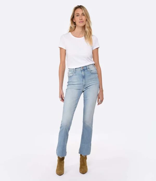 MOTHER Jean The Hustler Ankle Fray Denim Bleu Crossroads boutiqued en ligne 4