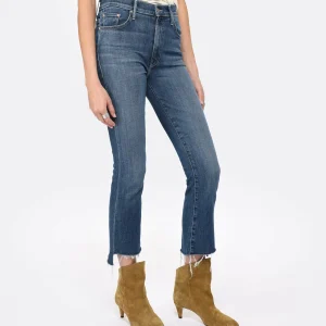 MOTHER Jean Insider Crop Step Fray Jean Denim Bleu Girl Crush Livraison Standard/Rapide 13