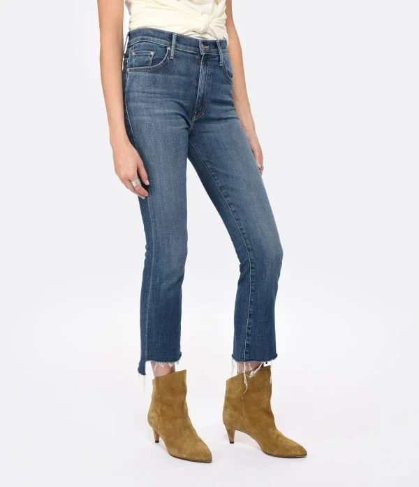 MOTHER Jean Insider Crop Step Fray Jean Denim Bleu Girl Crush Livraison Standard/Rapide 5