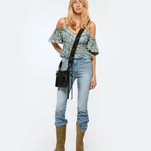 MOTHER Jean The Hustler Ankle Fray Denim Bleu Crossroads boutiqued en ligne 20