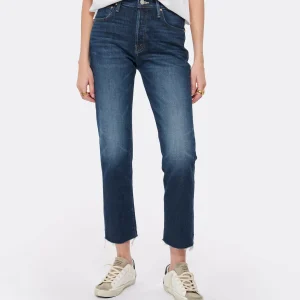 boutique pas cher MOTHER Jean The Scrapper Cuff Ankle Fray Superior Denim Bleu Let’S Wine About It 15