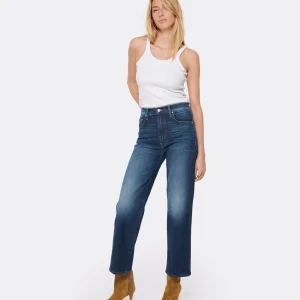 beauté MOTHER Jean The Rambler Zip Ankle Superior Denim Bleu Let’S Wine About It 15