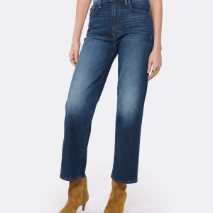 beauté MOTHER Jean The Rambler Zip Ankle Superior Denim Bleu Let’S Wine About It 9