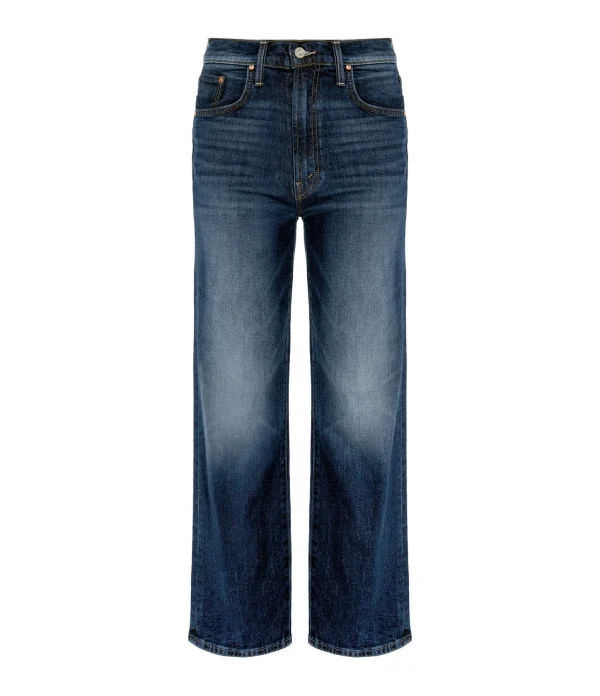 beauté MOTHER Jean The Rambler Zip Ankle Superior Denim Bleu Let’S Wine About It 1