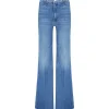 MOTHER Jean The Hustler Roller Heel Fray Superior Denim Bleu Perfect Drug achetez pas cher 19