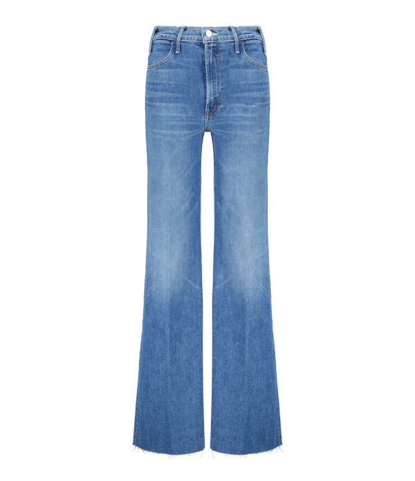 MOTHER Jean The Hustler Roller Heel Fray Superior Denim Bleu Perfect Drug achetez pas cher 1