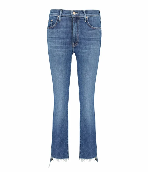 MOTHER Jean Insider Crop Step Fray Jean Denim Bleu Girl Crush Livraison Standard/Rapide 1