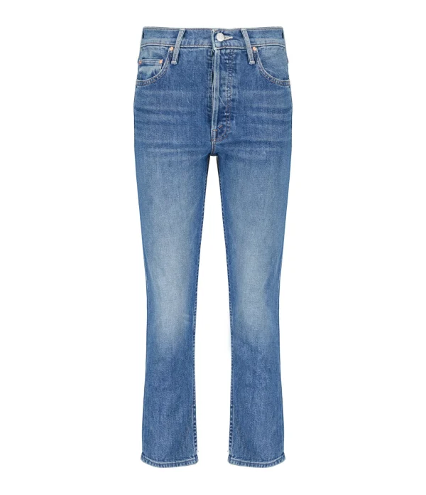 MOTHER Jean The Tomcat Jean Denim Bleu Kneeling On Stones boutique en france 1