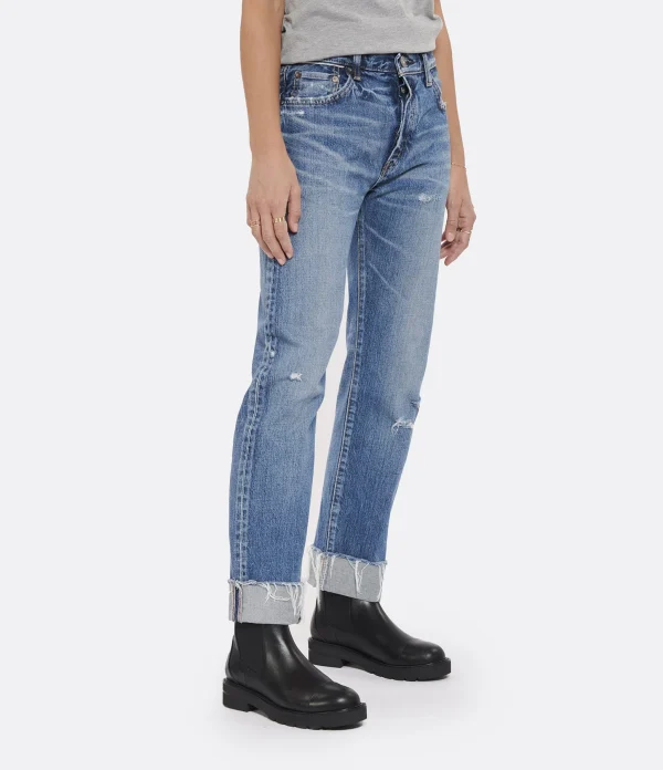 MOUSSY VINTAGE Jean Franconia Straight Denim Bleu Promotio de vente 5