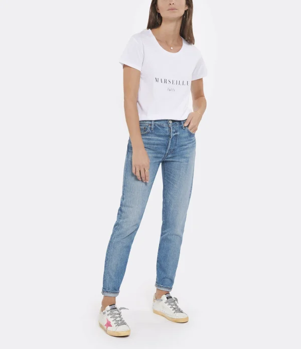 soldes pas cher MOUSSY VINTAGE Jean Evans Tapered Denim Bleu 4