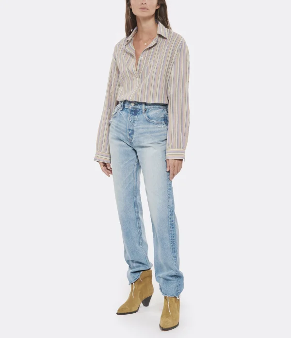 luxe soldes MOUSSY VINTAGE Jean Ashleys Wide Straight Denim Bleu 4