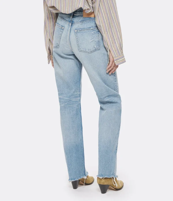 luxe soldes MOUSSY VINTAGE Jean Ashleys Wide Straight Denim Bleu 6