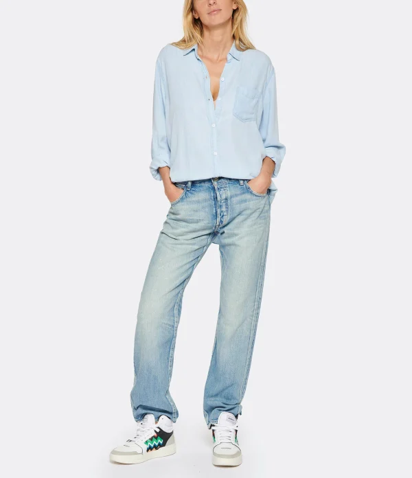 Satisfait ou Remboursé MOUSSY VINTAGE Jean Fanuel Light Oz Straight Denim Bleu 5