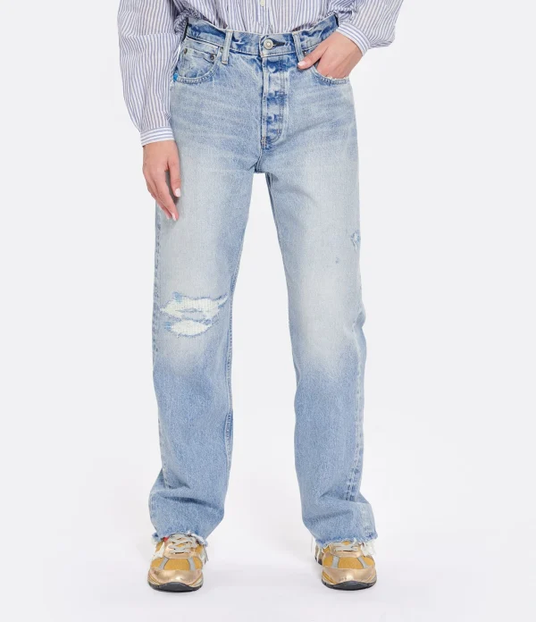 en ligne vente MOUSSY VINTAGE Jean MV Brighton Wide Straight Denim Bleu Clair 5