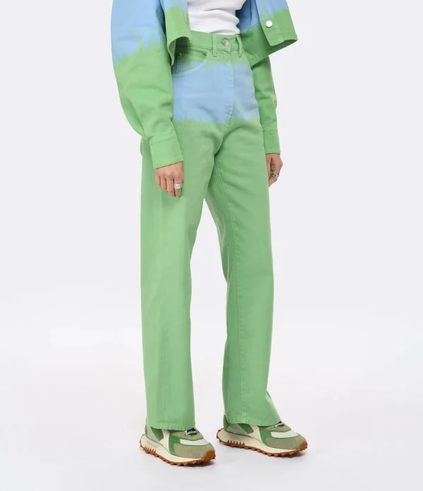 MSGM Pantalon Coton Vert boutiqued pas cher 5