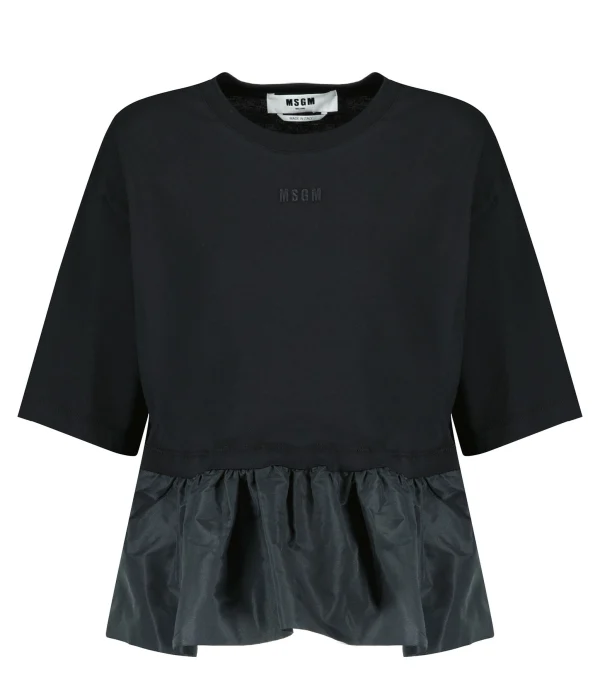 pas cher MSGM Tee-shirt Coton Noir 1