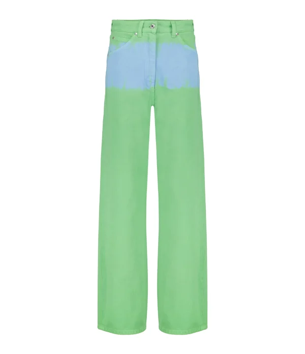 MSGM Pantalon Coton Vert boutiqued pas cher 1