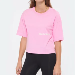 New Balance Tee-shirt NB Essentials Graphic Coton Orbit Pink site soldes 11