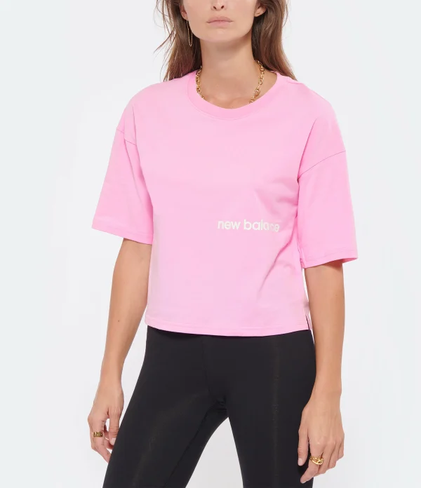 New Balance Tee-shirt NB Essentials Graphic Coton Orbit Pink site soldes 4