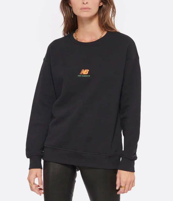 New Balance Sweatshirt NB Athletics Kim Van Vuuren Crew Coton Noir Vente 6