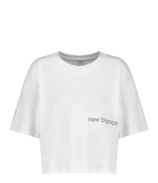 prix pas cher New Balance Tee-shirt NB Essentials Graphic Coton Blanc 1