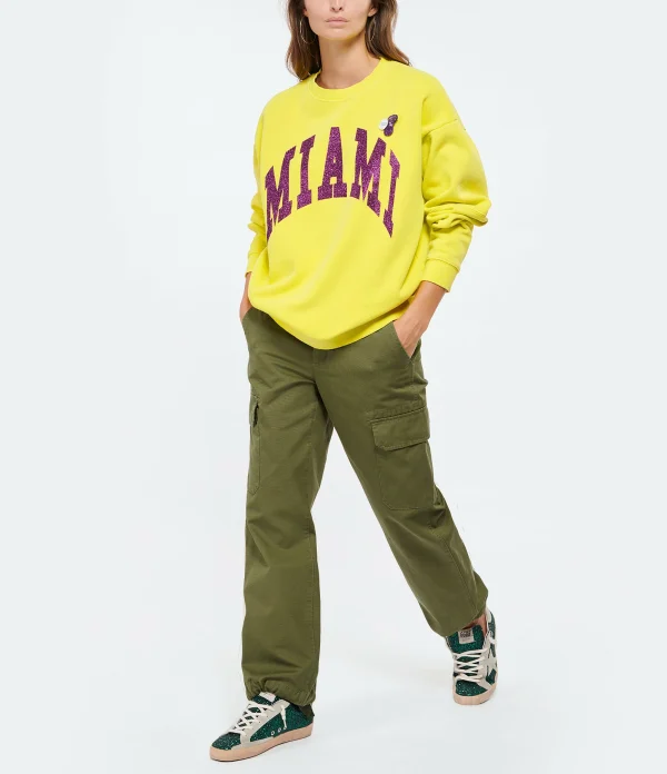 NEWTONE Sweatshirt Roller City Coton Jaune Sun des prix incroyables 4