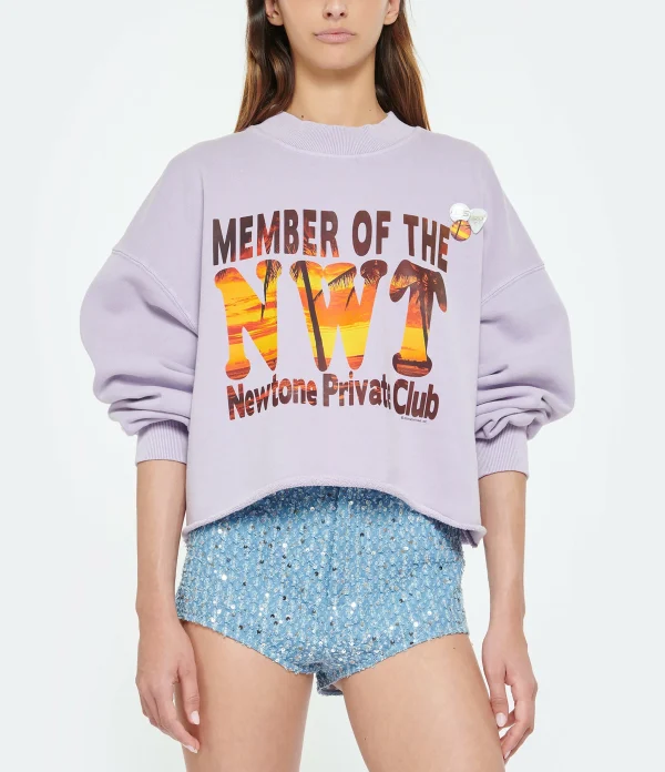 design à la mode NEWTONE Sweatshirt Porter Sunset Coton Lilas 3