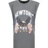 luxe soldes NEWTONE Tee-shirt Biker Steel Pepper 19