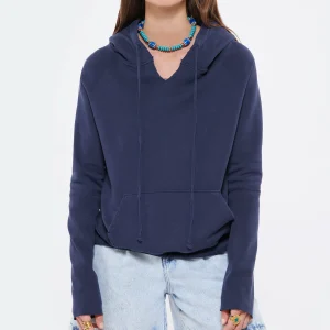 NILI LOTAN Sweatshirt Hoodie Janie Coton Bleu Marine Meilleur Prix 9