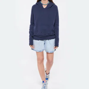 NILI LOTAN Sweatshirt Hoodie Janie Coton Bleu Marine Meilleur Prix 11